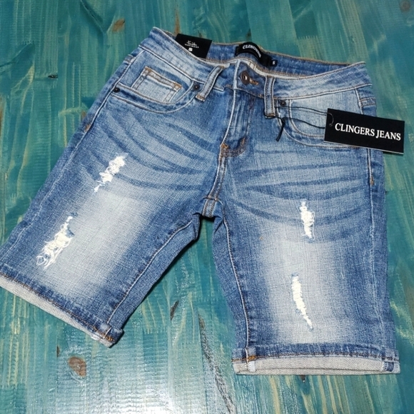 CLINGERS JEANS Bluejean shorts high rise NWT small - Picture 1 of 9